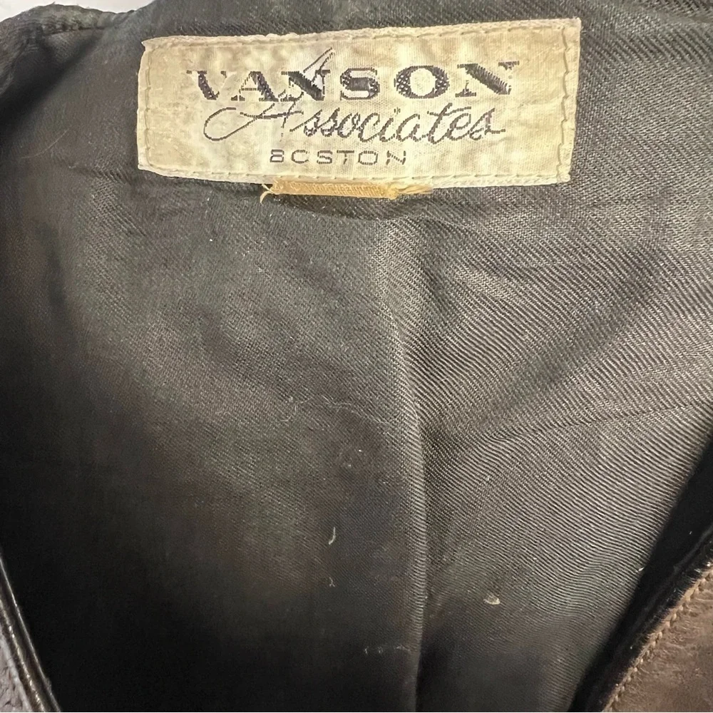 Vanson Leather Associates Vintage Leather Vest Mens Large